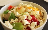 vegetables and goat cheese