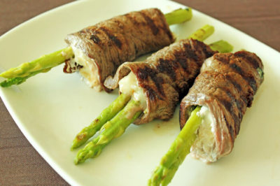 Asparagus beef rolls