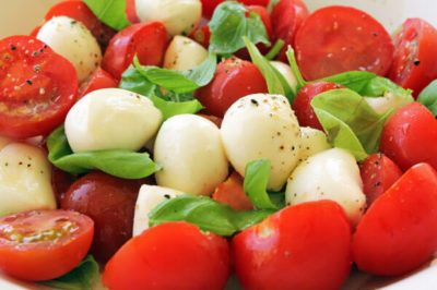 Tomato mozzarella basil salad