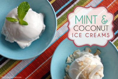 Mint and coconut ice creams