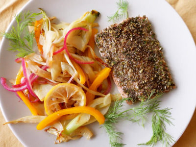 Chia Seed and Fennel Crusted Salmon