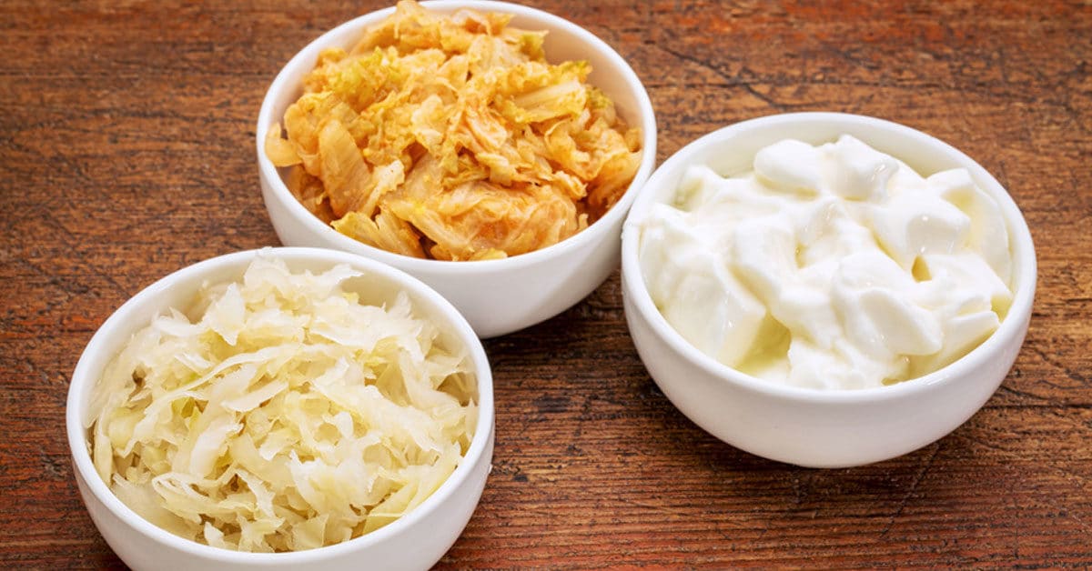 Fermented foods: sauerkraut, kimchi, and yogurt-probiotic