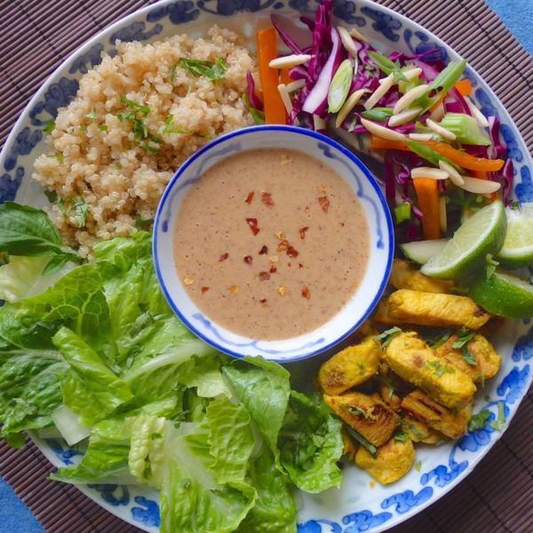Satay Chicken Bowl With Almond Sauce » The Candida Diet