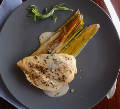 Tarragon chicken with leeks