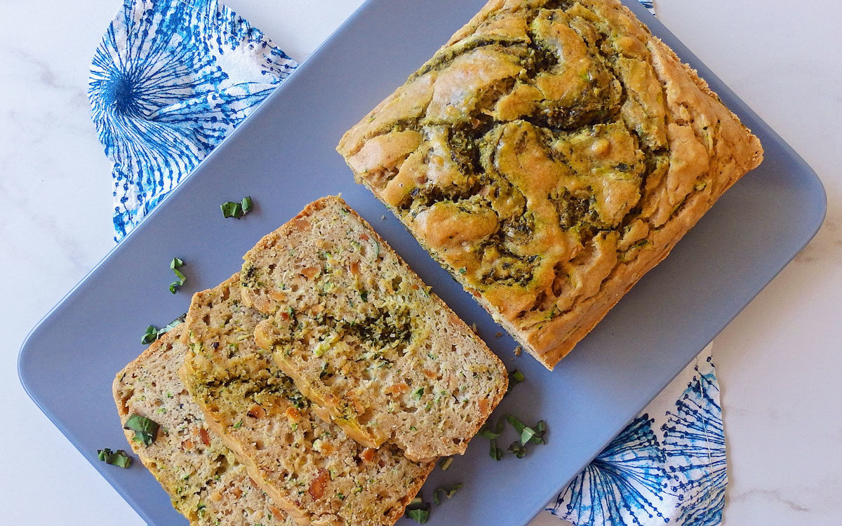 Savory Zucchini and Pesto Bread