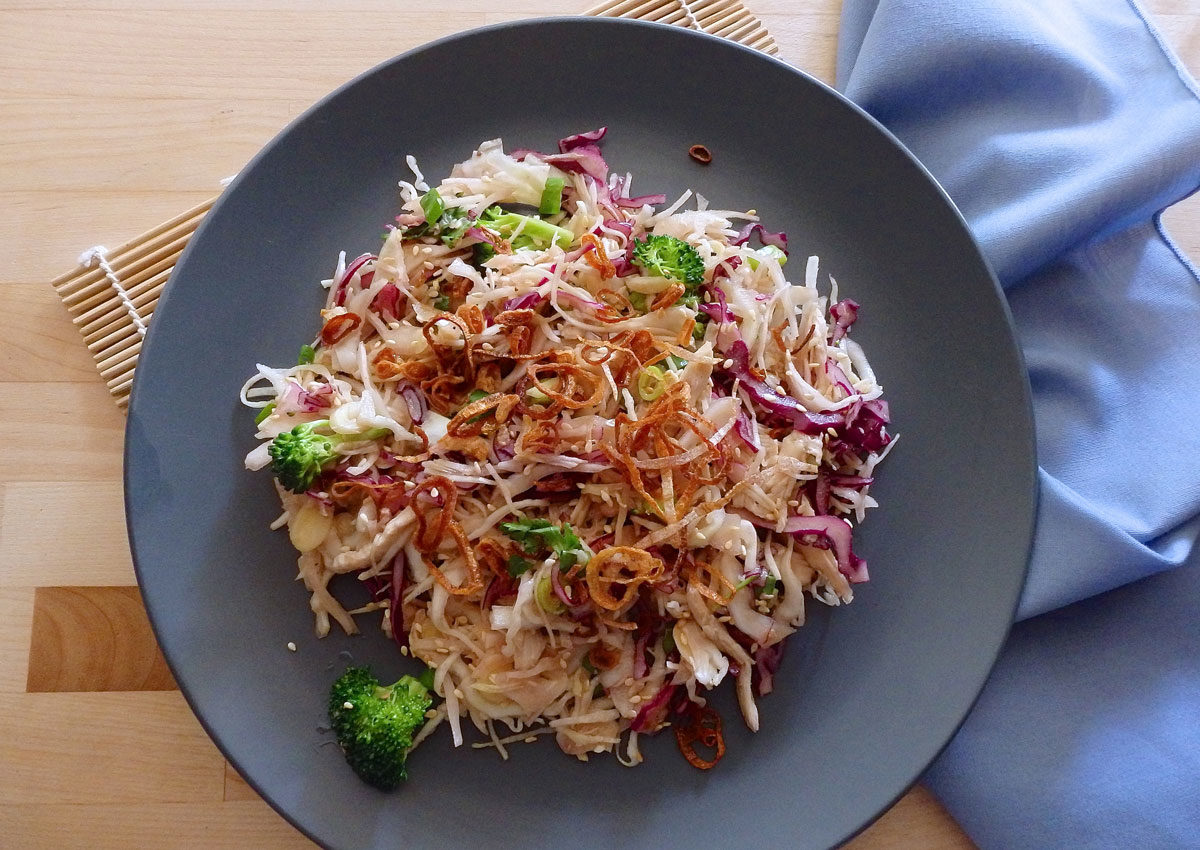 Asian Chicken and Cabbage Salad for the Candida diet