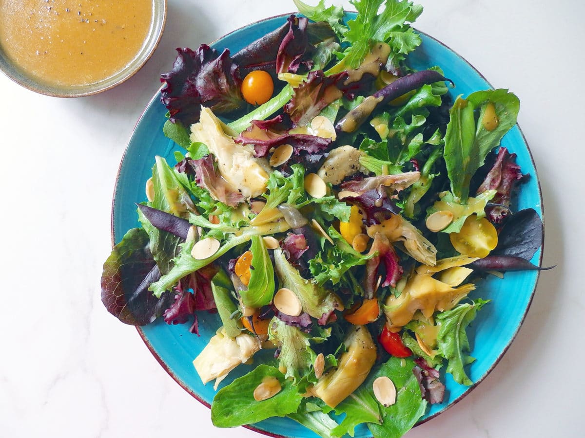 Artichoke salad with coconut vinaigrette