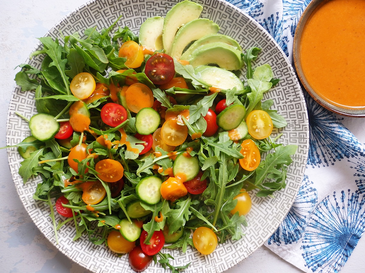 Arugula and Tomato Salad with Tomato Vinaigrette